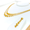 Accented Shimmering 22k Gold Dual Lara Necklace Set 