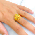 Gorgeous Ornate Bead 22k Gold Ring