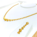 Impressive Sleek Dotted 22k Gold Lara Necklace Set 