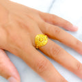 Glossy Chic 22k Gold Motif Ring