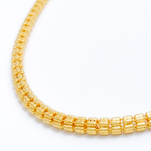 Radiant Six Sided 22k Gold Bead Chain