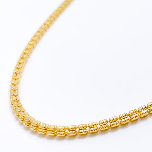 Radiant Three Sided 22k Gold Bead Chain