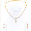 Embellished Graduating Drop 22k Gold CZ Necklace Set 