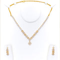 Bright Gleaming Floral 22k Gold CZ Necklace Set 