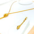 Decorative Beaded 21K Gold Leaf Necklace Set