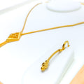 Dazzling Diamond-Shaped 21K Gold Necklace Set