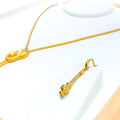 Sophisticated High-Finish 21K Gold Leaf Necklace Set