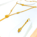 Distinct Double Layered 21K Gold Necklace Set