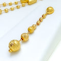 Golden Elegant Striped 5-Piece 21k Gold Necklace Set 