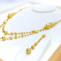 Golden Elegant Striped 5-Piece 21k Gold Necklace Set 