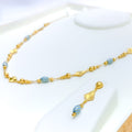 Unique Enameled Embellished 5-Piece 21k Gold Necklace Set 