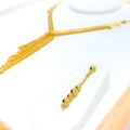 Bold Stunning Hanging Chain 22K Gold Necklace Set