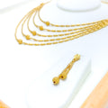 Magnificent Shiny 22K Gold Five Lara Necklace Set