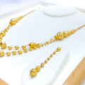 Bold Graceful Dual Layered 5-Piece 21k Gold Necklace Set 