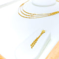 Chic Triple Layered 22K Gold Necklace Set