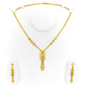 Iridescent Radiant Open Square 22K Gold Necklace Set 