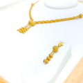 Fancy Twisted Rope 22K Gold Necklace Set