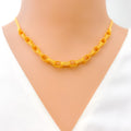 Elegant Contemporary Looped Chain 22K Gold Necklace Set 