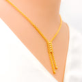 Everyday Graceful 22K Gold Dangling Chain Necklace Set 