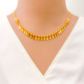 Unique Shimmering Faceted Oval 22K Gold Necklace Set 