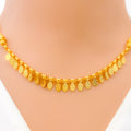 Unique Shimmering Faceted Oval 22K Gold Necklace Set 