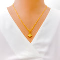 Radiant 21K Gold Clover Leaf Necklace Set 