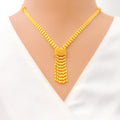 Elegant Contemporary 22K Gold Hanging Chain Necklace Set 