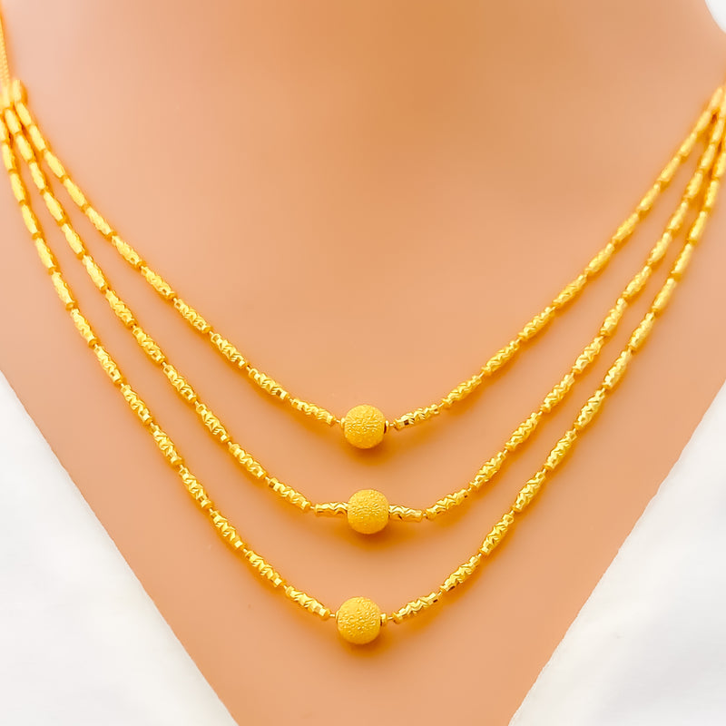 Majestic Glowing Golden 22K Gold Necklace Set 