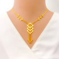 Iridescent Radiant Open Square 22K Gold Necklace Set 