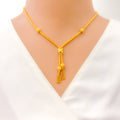 Grandiose Artistic 22K Gold Bow Necklace Set 