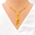 Grandiose Artistic 22K Gold Bow Necklace Set 