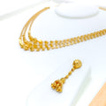 Posh Elegant Three Layered 22k Gold Necklace Set