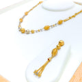 Fancy Netted Leaf 22k Gold Necklace Set