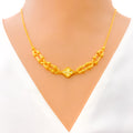 Reflective Diamond-Shaped 21k Gold Necklace 