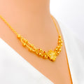 Shimmering Floral 21k Gold Necklace