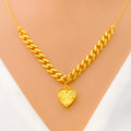 Radiant Heart 21K Gold Necklace Set