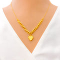 Radiant Heart 21K Gold Necklace Set