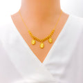 Ornate Oval 21K Gold Necklace Set