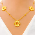 Palatial Floral 21K Gold Necklace Set 