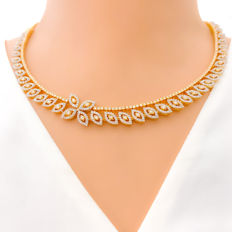 Majestic Marquise Flower Diamond + 18k Gold Set