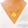 Radiant Round 4-Piece 21k Gold Coin Necklace Set