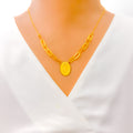 Opulent Floral Oval 4-Piece 21k Gold Coin Necklace Set 