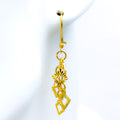 Hanging Square Charm 21k Gold Earrings
