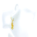 Hanging Square Charm 21k Gold Earrings