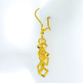 Hanging Square Charm 21k Gold Earrings