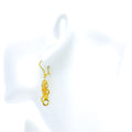 Radiant Dangling Halo 21k Gold Earrings 