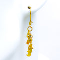 Graceful Dangling Moon 21k Gold Earrings 