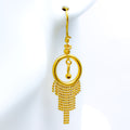 Dressy Geometric 21k Gold Earrings 