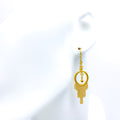 Dressy Geometric 21k Gold Earrings 