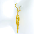 Dressy Geometric 21k Gold Earrings 